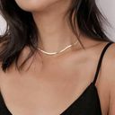 Snake Chain Necklace, Gold Flat Chain Necklace, Gold Layer Necklace Necklace Photo 1