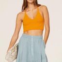 Rag and Bone  Soleil Ribbed Bra Crop Halter Top Cotton Marigold Orange-Yellow sz L Photo 0