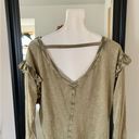 Pilcro  For Anthropologie Green Ruffled Open Back Top Photo 3