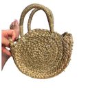 Krass&co Brunna . Rounded Small Straw Tote Purse with Blue Tassels Photo 8