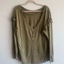 Pilcro  M Green Long Sleeve Ruffle Blouse Photo 3