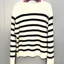 H&M White Navy Striped Crewneck Wool-blend Oversized Coastal Preppy Sweater M Photo 0