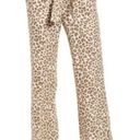 Caslon Leopard Print Track Style Belted Linen Pants in a size XS NWOT Casual Animal Print Photo 0