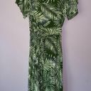 Cupshe  M Wrap Dress Midi Green Tropical Leaf Print Casual Photo 5