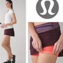 Lululemon  pace rival skirt 4 long bordeaux drama space dye twist build in shorts Photo 4