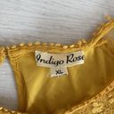 indigo. Rose Mustard Yellow Boho Crochet Lace Dress Size XL Gauzy Sleeveless Photo 8