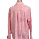 IZURIA Womens Pink Button Up Long Sleeve Classic Casual Linen Cotton Shirt XL Photo 3