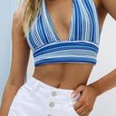 Beginning Boutique Beach Knit Halter Blue Multi Photo 0