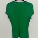 Inc international  Concepts Ribbed Short Sleeve Green V-Neck Top Large Photo 3