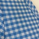 Vintage Blue  and White Gingham Patterned Short Sleeve Top Photo 5