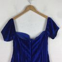 Majorelle  Revolve Skylar Cobalt Blue Velvet Off Shoulder Mini Dress Large Photo 11