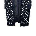 Umgee  Women's Sweaters Polka Dot Duster Open Knit Sweater Pocket Black Small Photo 3