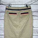 Tommy Hilfiger  NWT 0 Tan - Navy Blue & Red Stripe Cotton Straight Pencil Skirt Photo 3