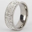 The Row Five Cubic Zirconia Stainless Steel Ring Photo 2