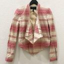 BCBG MAXAZRIA Abbey & Renee Red Multi Stripe Draped Blazer & Short Set Size XS/S Photo 0