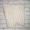 Abound  Womens Size Medium Ivory Coral Nancy Stripe Pull On Pocket Shorts Photo 2