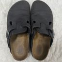 Birkenstock Brown Leather Nubuck Clogs Mules Photo 0