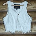Last Kiss  microsuede fringed scoop neck lined vest size L Photo 5