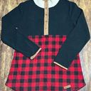 MarleyLilly  MED Fleece Tunic Popover Red/Black Plaid Photo 0