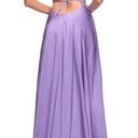 La Femme  Sleeveless Satin Gown in Lavender Size US 2 Photo 1