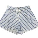 SEEK the Label  High Waisted Drawstring Striped Shorts Blue White Size S Photo 0