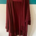 Apt. 9 Dark Red Fringe Cardigan Photo 1