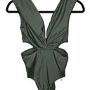 Dixperfect  Olive Green Side Cutout One Piece Bathing suit Size small New Photo 0