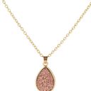 Anthropologie  Valentine necklace Women Simple Water-drop Shape Pink Gold Photo 5