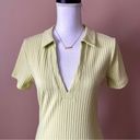 West of Melrose  | Yellow Ribbed Body Con Mini Dress Sz L Photo 1