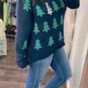 Holiday Time  navy knit sweater size XLarge Christmas tree print Photo 2