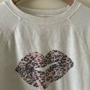 Wildfox  Women’s Lip Animal Print Kiss Statement Crewneck Sweatshirt Pullover Photo 4