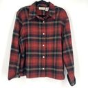 Lemon Grass Women's Plaid Flannel Wool Blend Snap Button Jacket Red Brown XL Photo 0