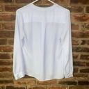 Maison Jules  Baby Blue V-Neck Pleated Long Sleeve Blouse Women's Size Small Photo 3