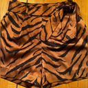 White House | Black Market  Tiger Print 5” High Waisted Belted Satin Shorts Size 2 Photo 4