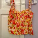 Old Navy tie strap cropped floral tank Photo 1