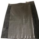 Vince  Leather A-line Skirt Sz. 12 Suede Side Insert Split In Back Luxury Summer Photo 3