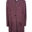 J.Jill  Long Cardigan Sweater Duster Burgundy Red Knit One Button Cardigan Small Photo 2