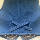 Vintage 90s Don’t Mess With Texas woven denim western cowgirl vest, size large Photo 6