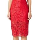 Alexis  Leona Lace Sheath Midi Dress Short Sleeve Red Size XS Photo 0