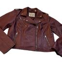 Levi's  Vegan Faux Leather Classic Motorcycle Jacket Burgundy Size Medium Photo 10