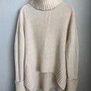 Anthropologie  Moth Fireside Hi Low Hem Wool Cowl Turtleneck Sweater Off White M Photo 2