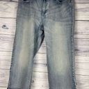 Chico's  1 Platinum Denim Capris Women M 8 Med Wash Mid Rise Pockets Stretch 30x20 Photo 0