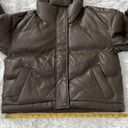 Oak + Fort  WOMEN’S VEGAN LEATHER PUFFER COAT IN TURKISH COFFEE SIZE XS Photo 9