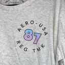 Aeropostale Aero Gray Cropped Tomboy Tee Long Sleeve Shirt Photo 1