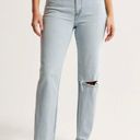 Abercrombie & Fitch Curve Love Ultra High Rise Ankle Straight Jean  Photo 0