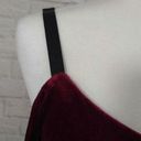 Romeo + Juliet Couture  Burgundy Velvet Cold Shoulder Open Back Tie Top Blouse Photo 3