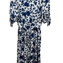 Acting Pro NEW  Navy and White Floral Knit V Neck Short Sleeve Dress Size 1X Photo 7