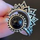 Onyx  stone S925 silver tribal ring size 8.5 Photo 5