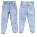 Daisy TINSEL Women’s High Rise Tapered Distressed  Embroidered Jeans size 28 Photo 1