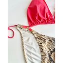 Vix Paula Hermanny  x L Space Bikini Top & Snake Print Bottom Pink Brown Women's Photo 1